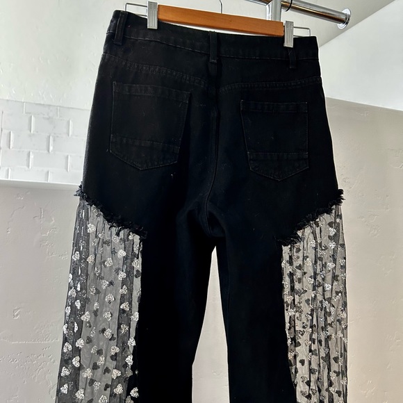 Black jeans with sheer side panels - Picture 11 of 14